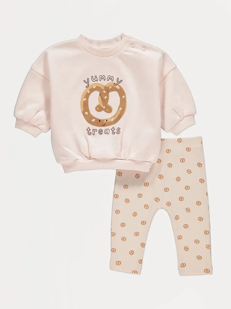 Pretzel Yummy Treats Sweatshirt and Leggings Outfit