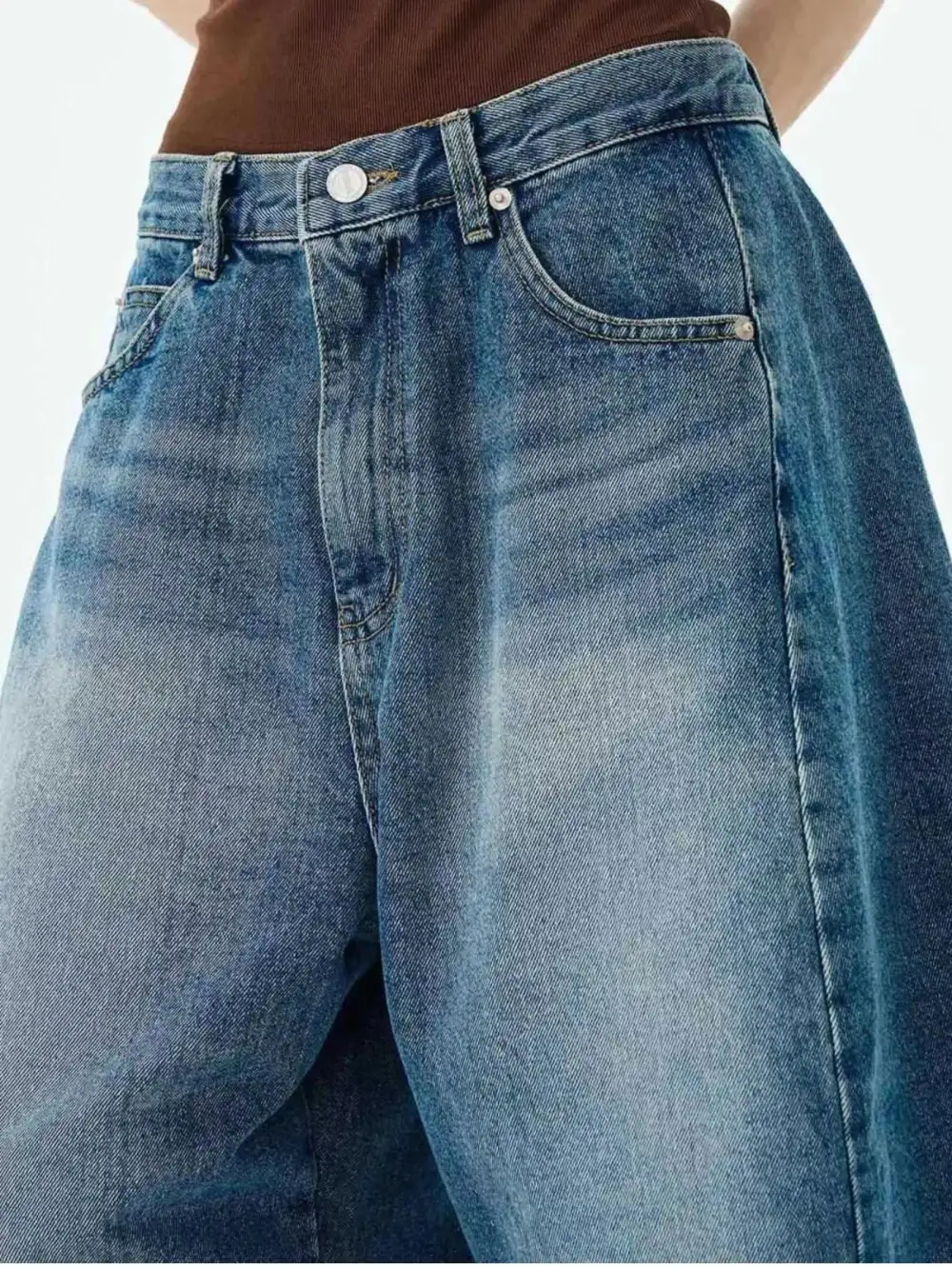 Textured Men's Full Size Wide Leg Denim Shorts Plus