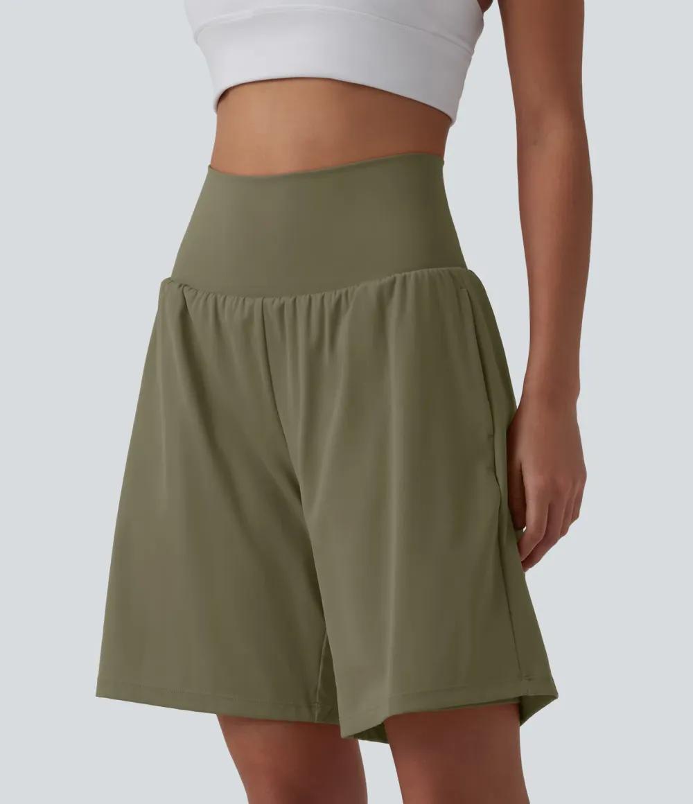 SoftlyZero Airy Super High Waisted 2-in-1 Cool Touch Yoga Shorts 9