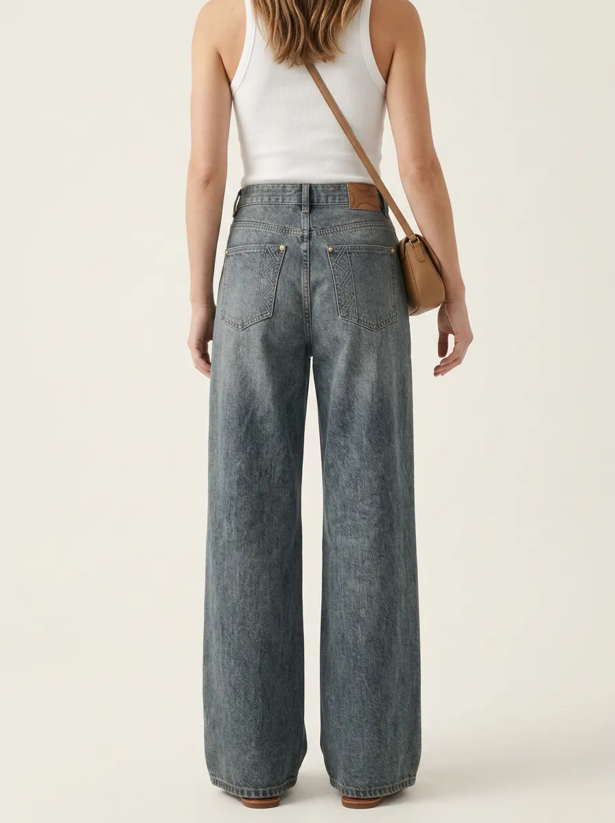 Women's Wide Leg Casual Denim Jeans