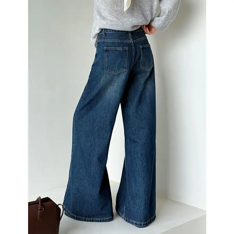 Relaxed High Waist Loose Fit Wide Leg Jeans