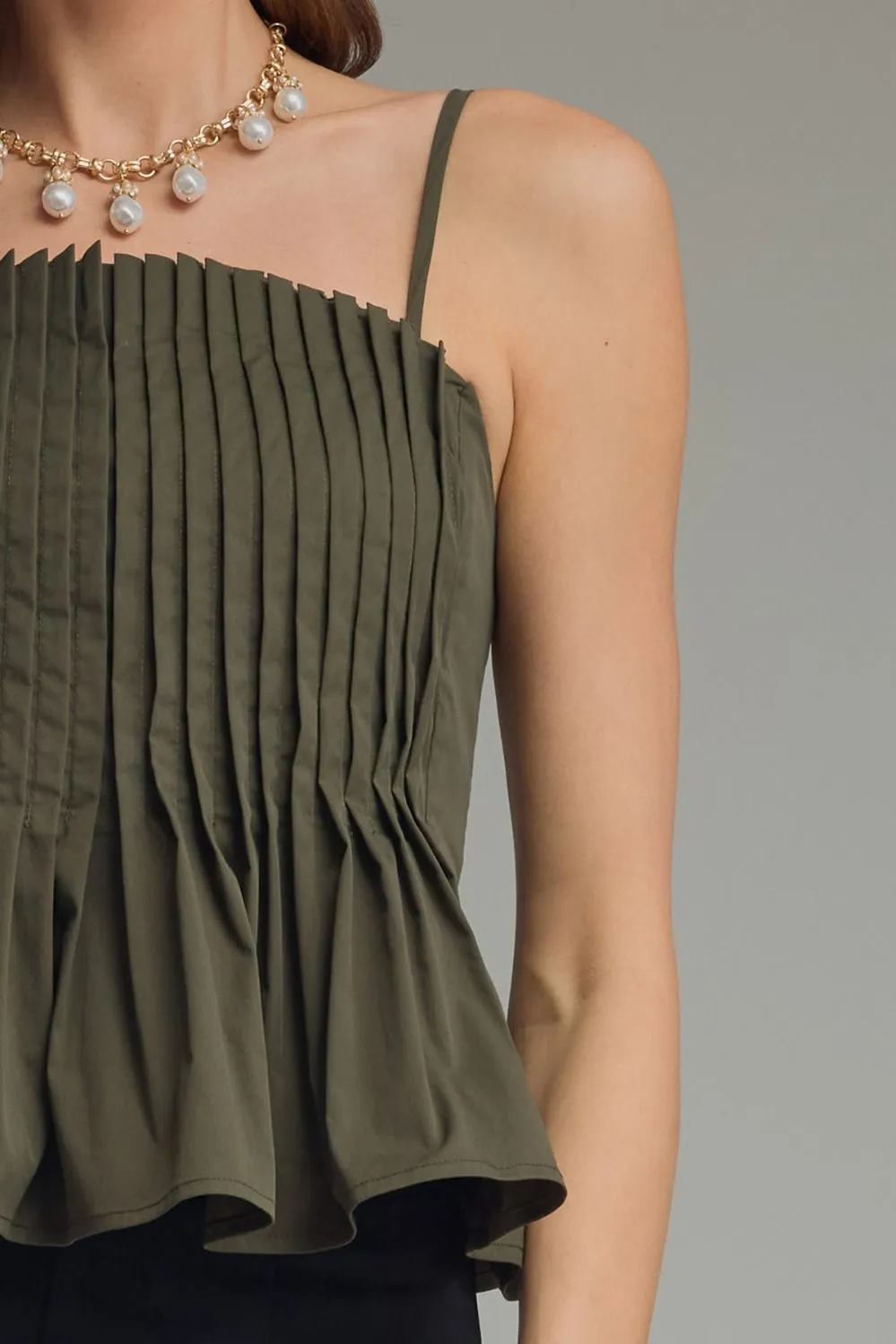 Pleated Sleeveless Top