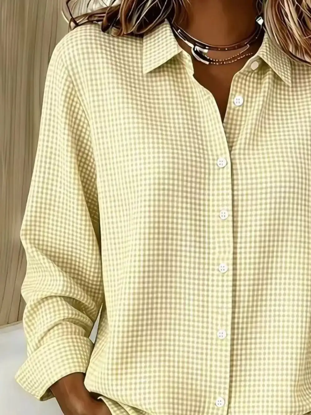 Button-up Long Sleeve Plaid Shirt