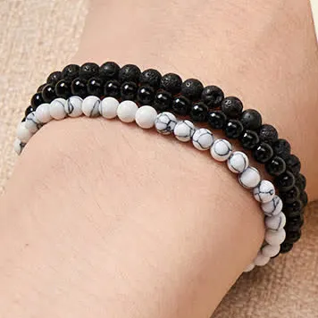 Clear Negative Lava Rock Bracelet