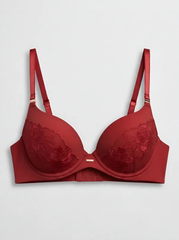 Women's Floral-Lace Embroidered Bra
