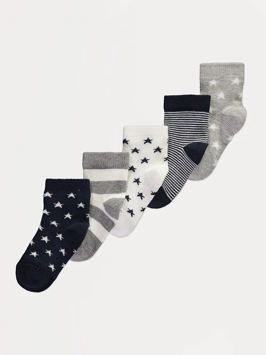 Star and Stripe Socks 5 Pack