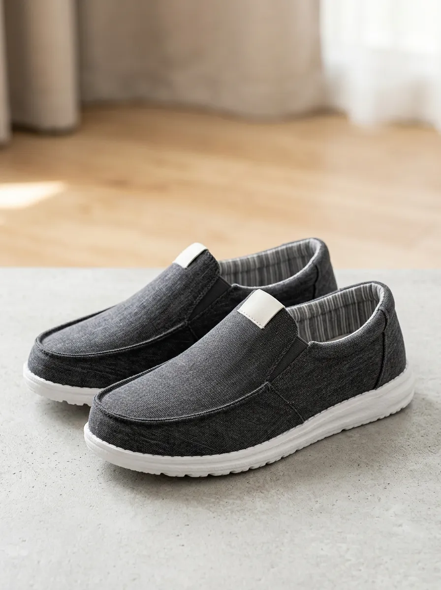 Practical Slip-On Minimalist Collection Men's Stretch Canvas Shoes