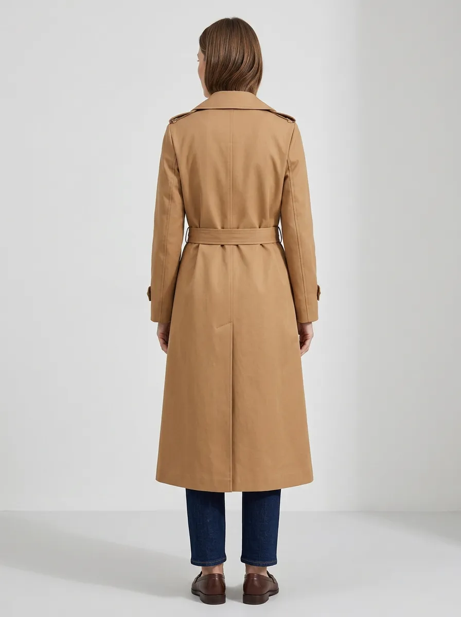Women's Timeless Belted Classic Long Trench Coat
