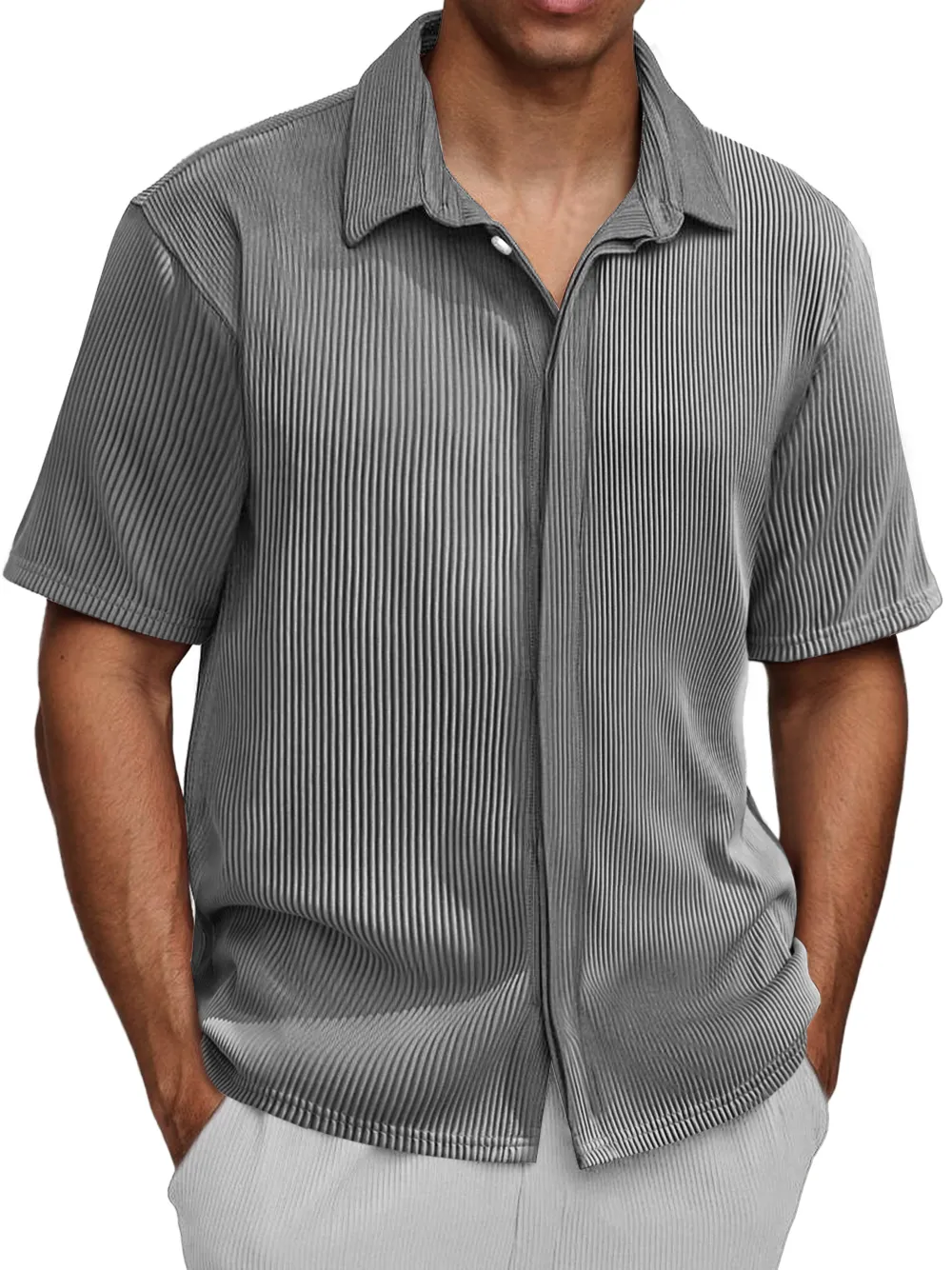 Modern Short Sleeve Button Front Shirt