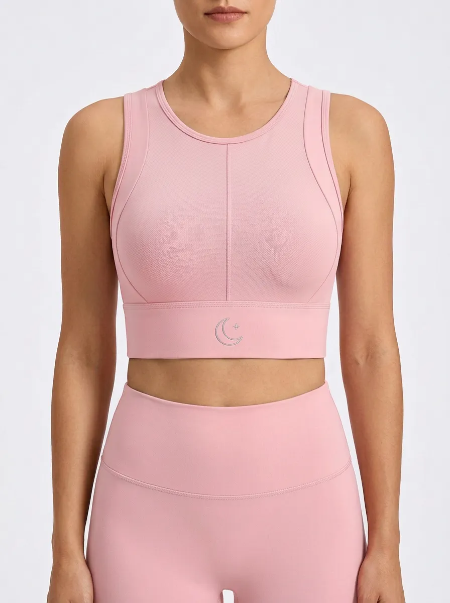Women's Moon-Star-Embroidered Racerback Sports Bra