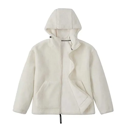 Women's Warm Fleece Sherpa Jackets Hooded Faux Shearling Coats Oversized Winter Teddy Coat Zipper Outwear