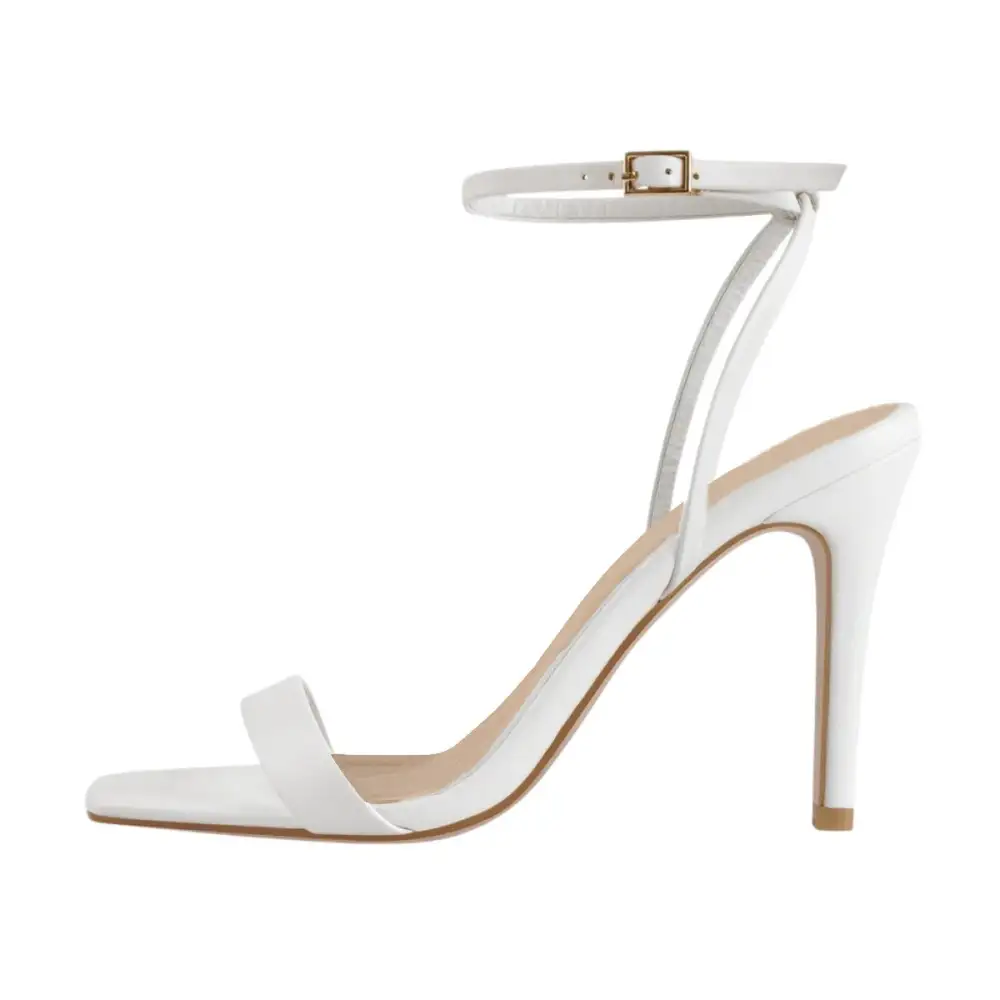 Square Toe Ankle Strap Stiletto Modern Sandals