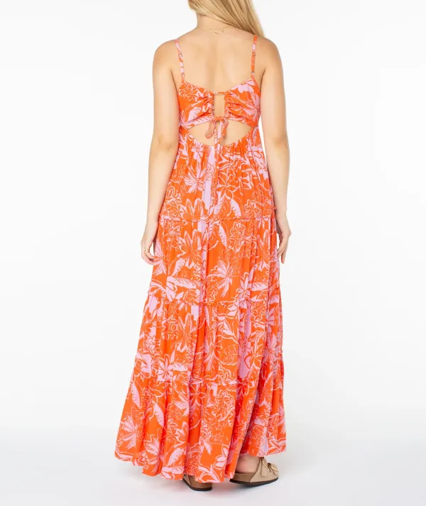 Deep V-Neck Backless Beach Dress