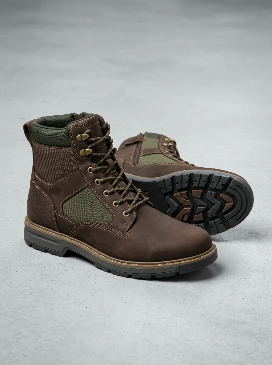Men's Tactical Geometric Embossed Work Boots