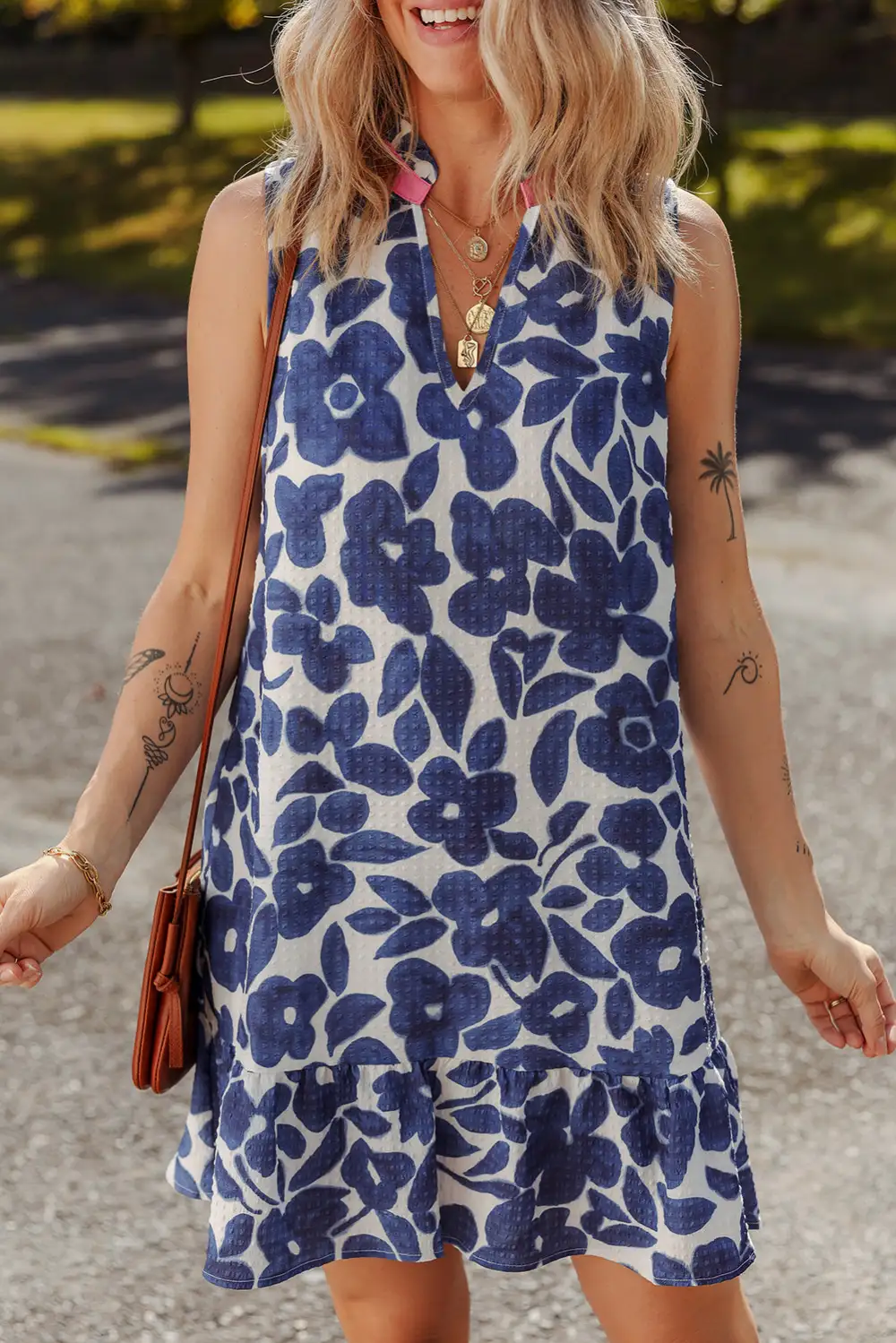 Floral V-Neck Mini Dress