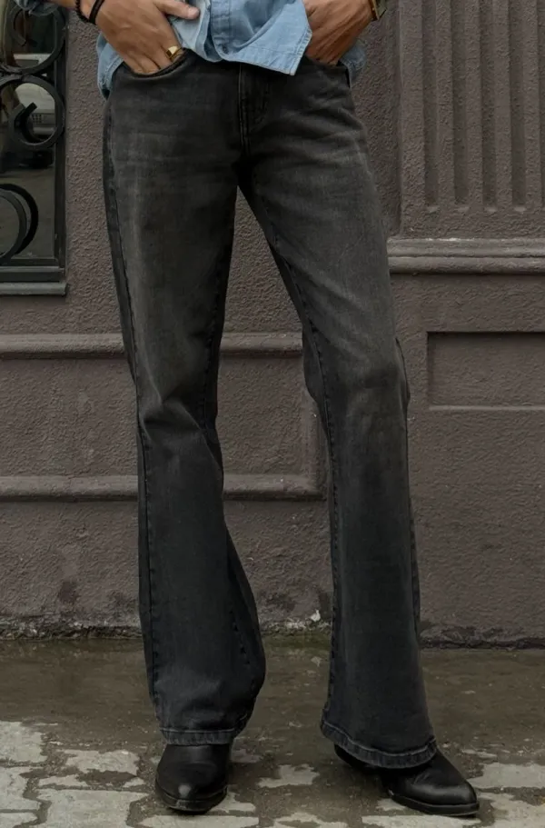 Mid-Rise Stretch-Denim Bootcut Jeans