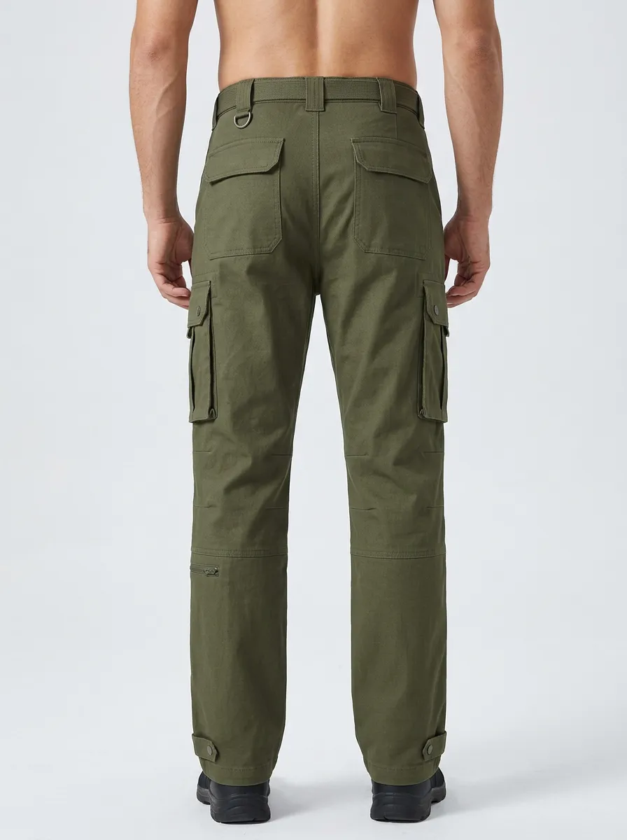 Men's Tactical Outdoor Multi-Pocket Olive Cargo Pants