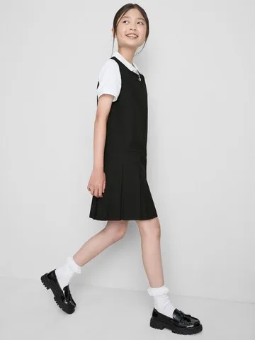 7-15yrs | 2pk Pleated Pinafore School Dresses
