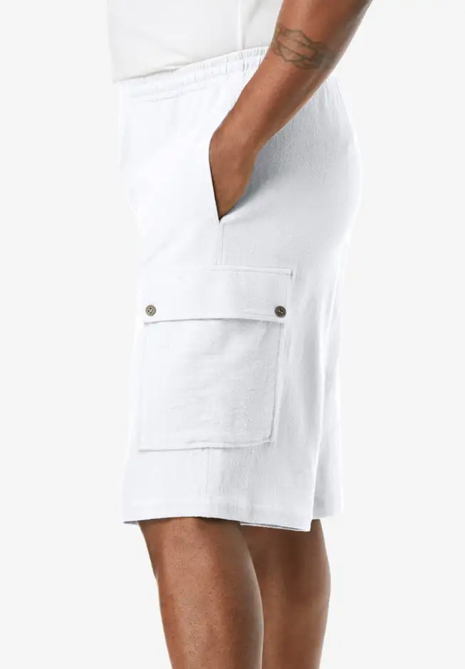 Full Elastic Waist Gauze Cargo Shorts