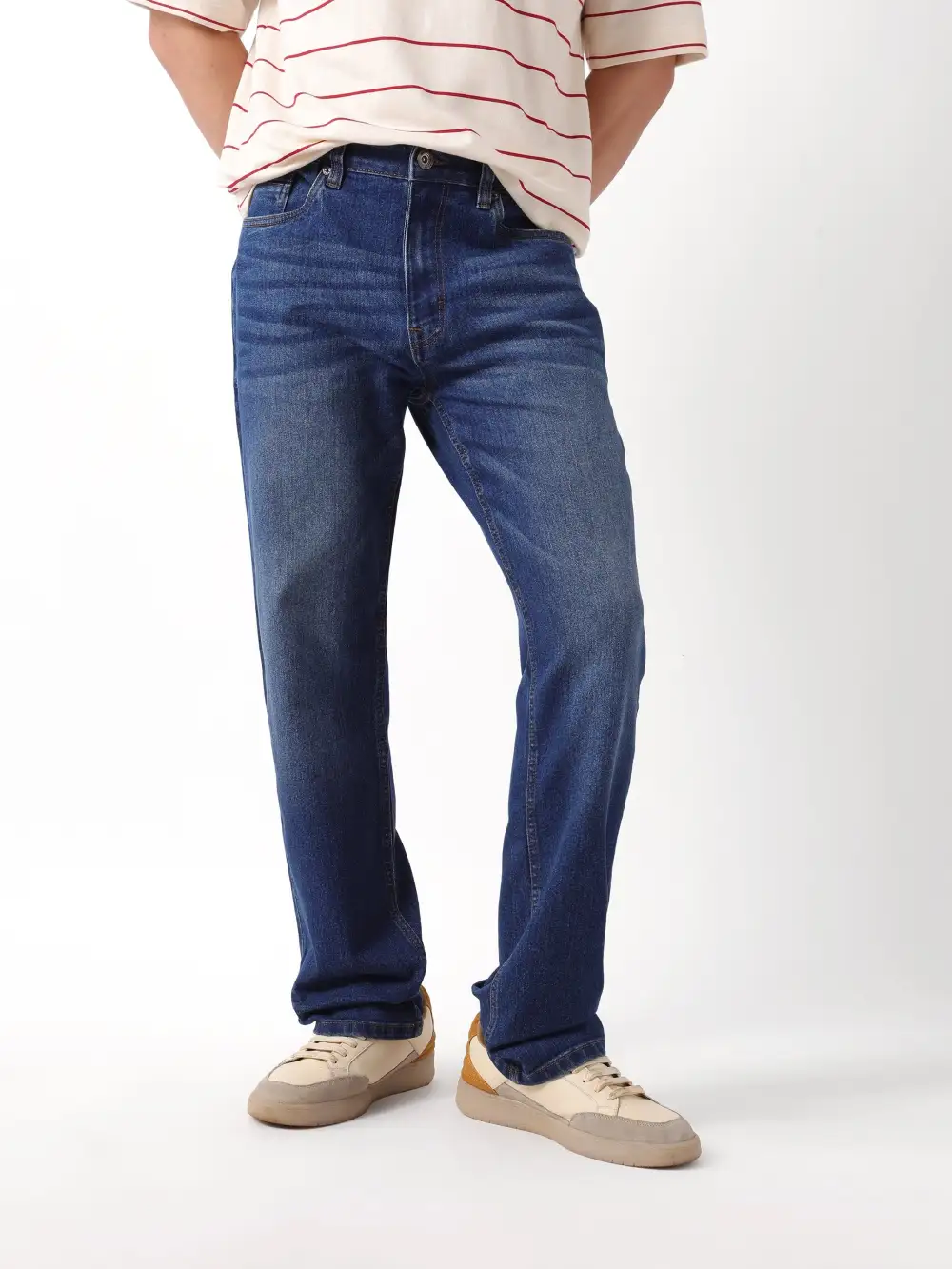 Versatile Stretch Pocket Cotton Jeans