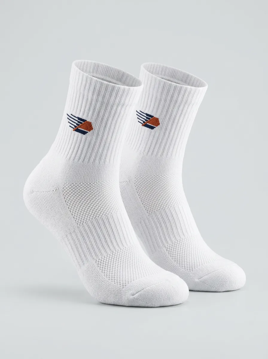 White Scenic Basketball Graphic Sport Ankle Socks