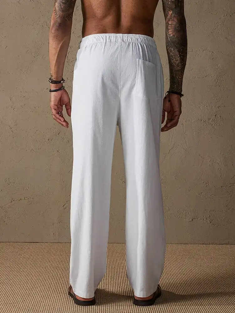 Relaxed Cotton Linen Trousers
