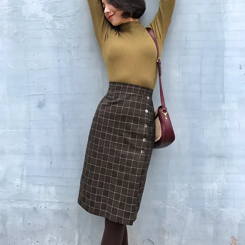 Graceful Weekend Everyday Casual Plaid Skirt