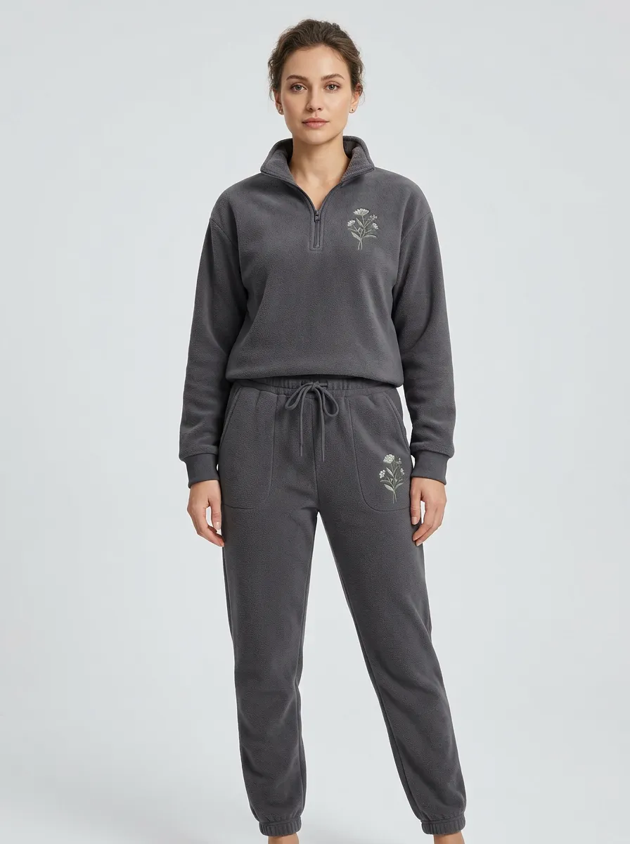 Women's Half-Zip Fleece Lounge Set