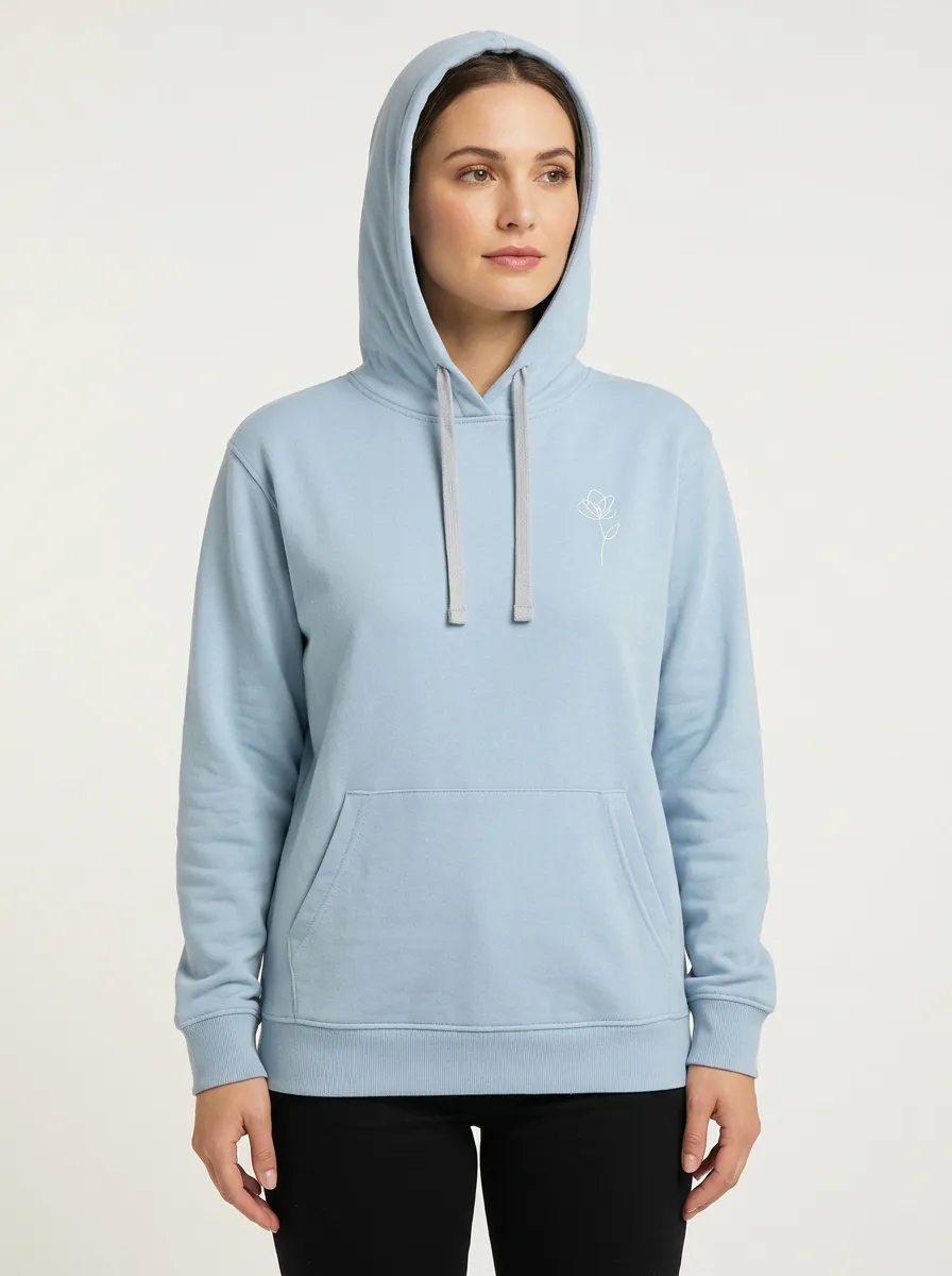Women's Floral Line Art Casual Hoodie