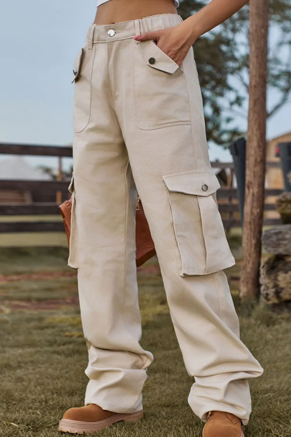 Loose Fit Long Jeans With Pockets