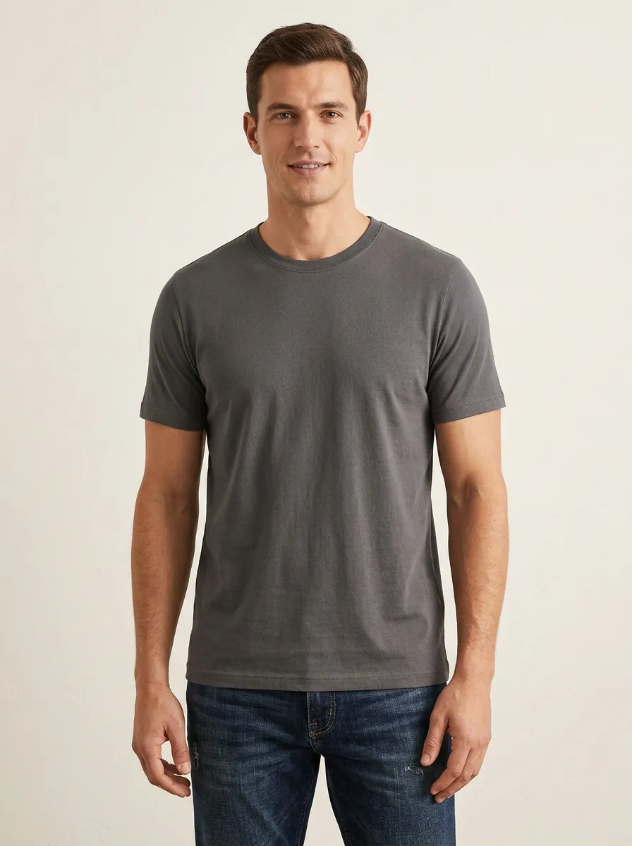 Classic Crew-Neck Men's Cotton Crew Neck T-Shirt