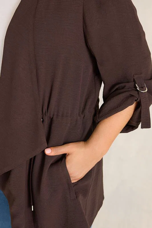 Brown Lightweight Waterfall Jacket detail 3