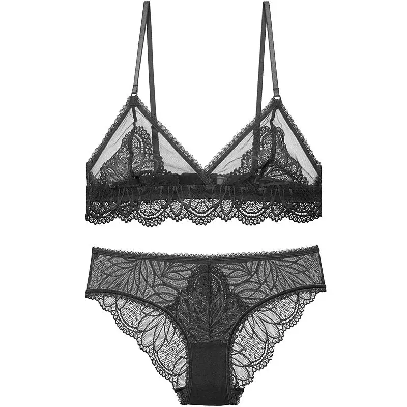 Ruffle Floral Lace Lingerie Set