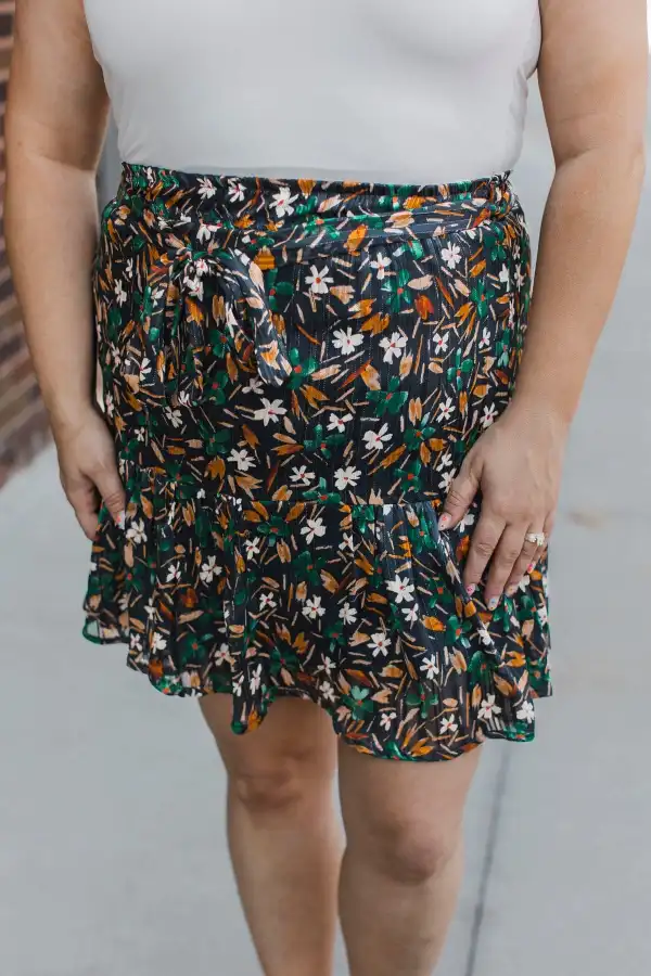 Elastic Waist Floral Everyday Classic Skirt