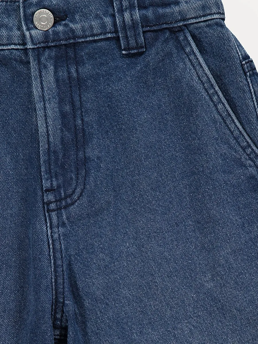 Mid Wash Carpenter Jort Shorts