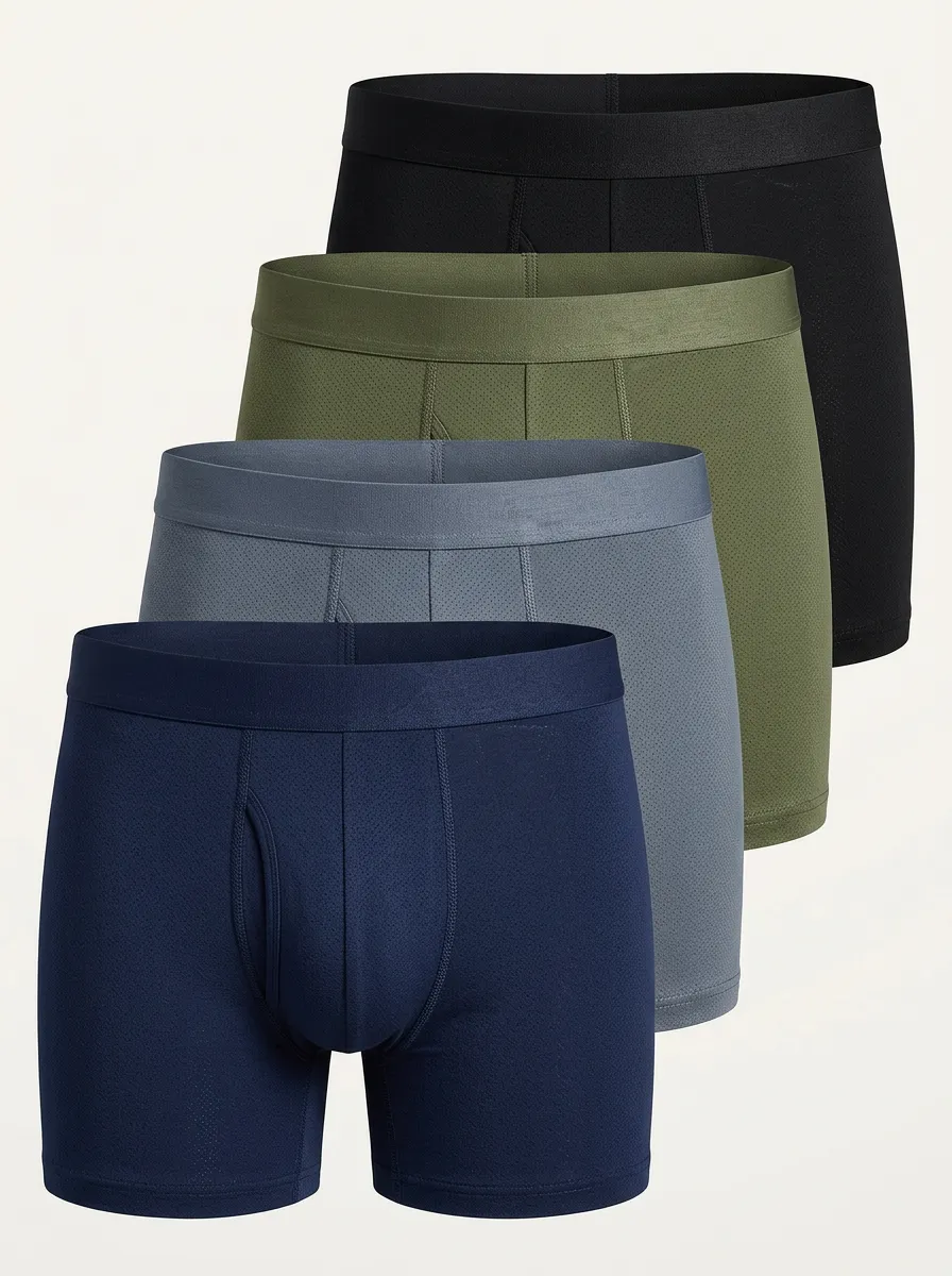 Weekend Solid Style Men's Four Pack Boxer Briefs
