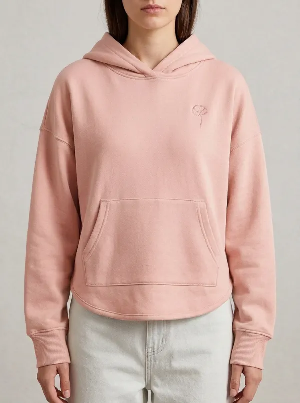 Women's Minimalist Flower Line Art Printed Hoodie
