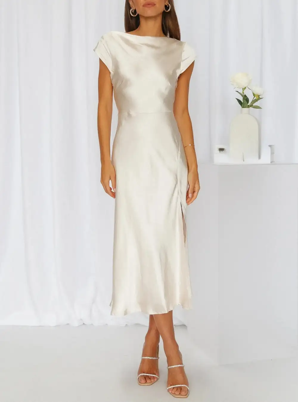 Women's Slip Evening Midi Dress