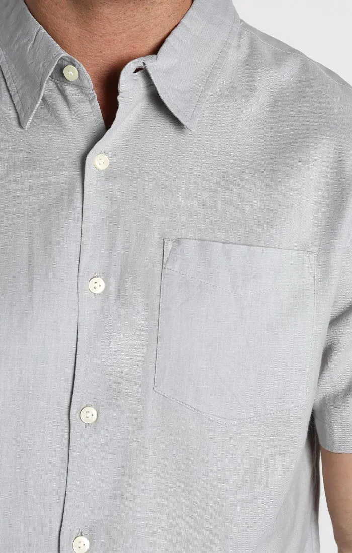 Cotton Linen Blend Short Sleeve Shirt