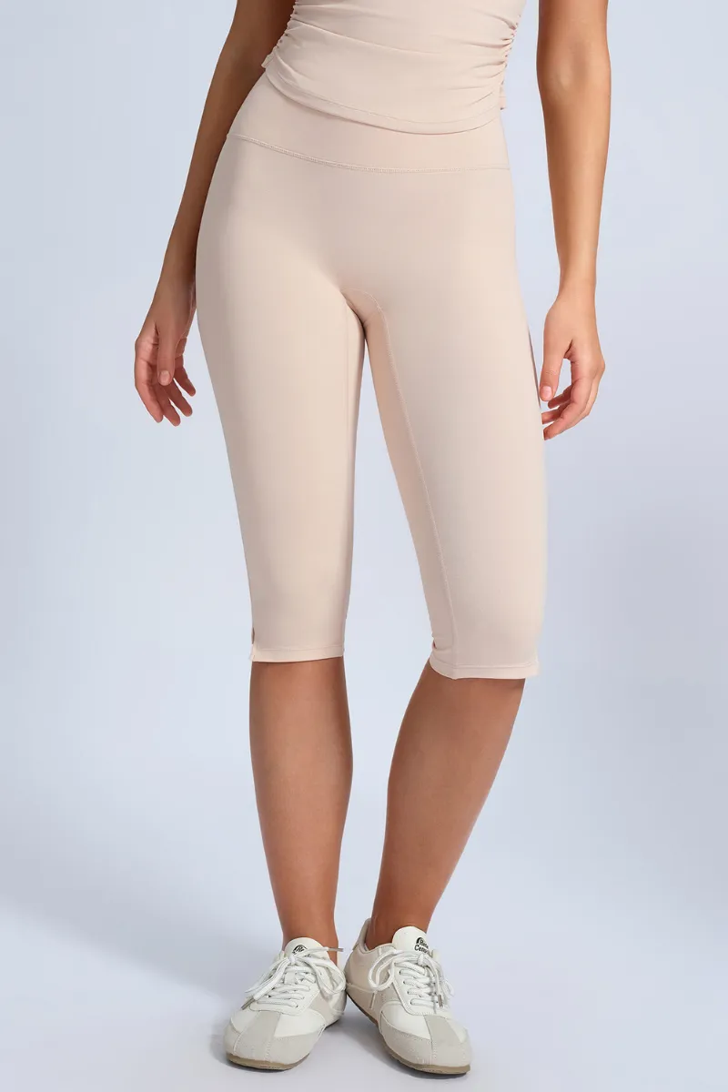 High-Waist Side-Slit Sculpting Capri Leggings