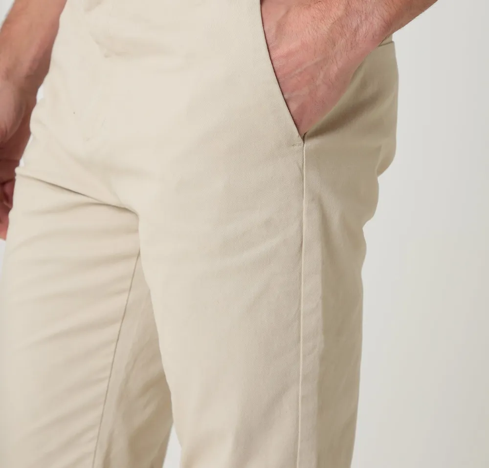 Men's Light Stone Cotton Blend Slim-Fit Pants