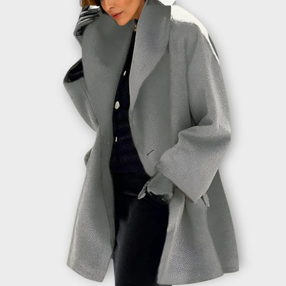 Wool Blend Shawl Collar Tailored Coat