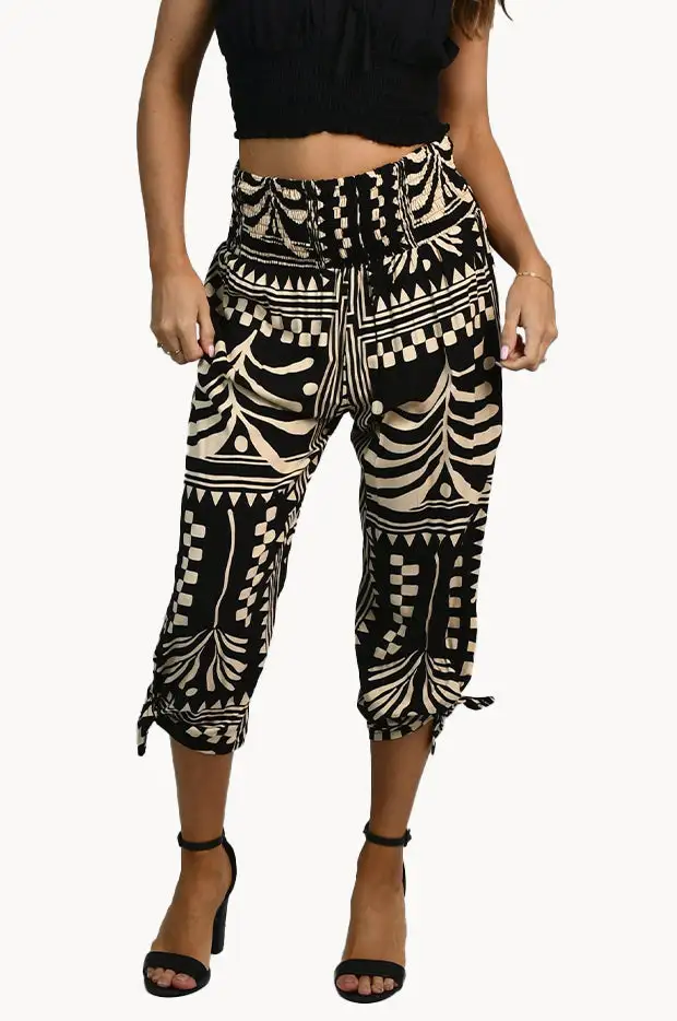 Ruched Maternity Cropped Pants