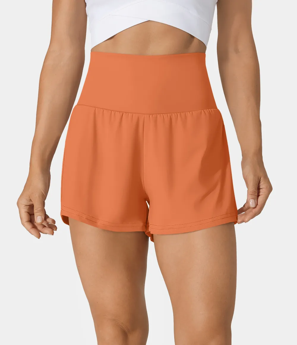 2026🔥  Super High Waisted Back Pocket & Side Hidden Pocket 2-in-1 Yoga Shorts 2.5