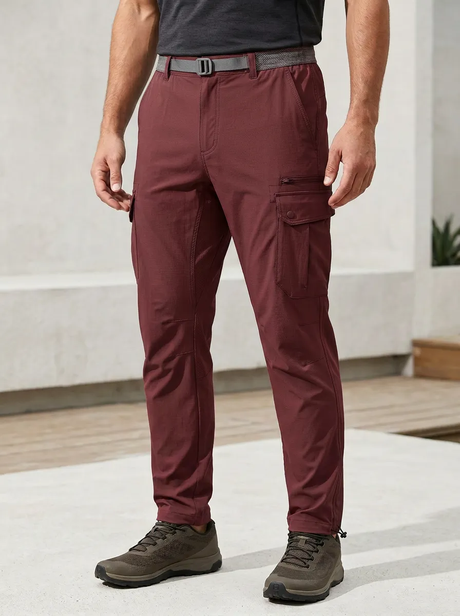 Men's Multi-Pocket Quick-Dry Trail Tapered-Leg Cargo Pants