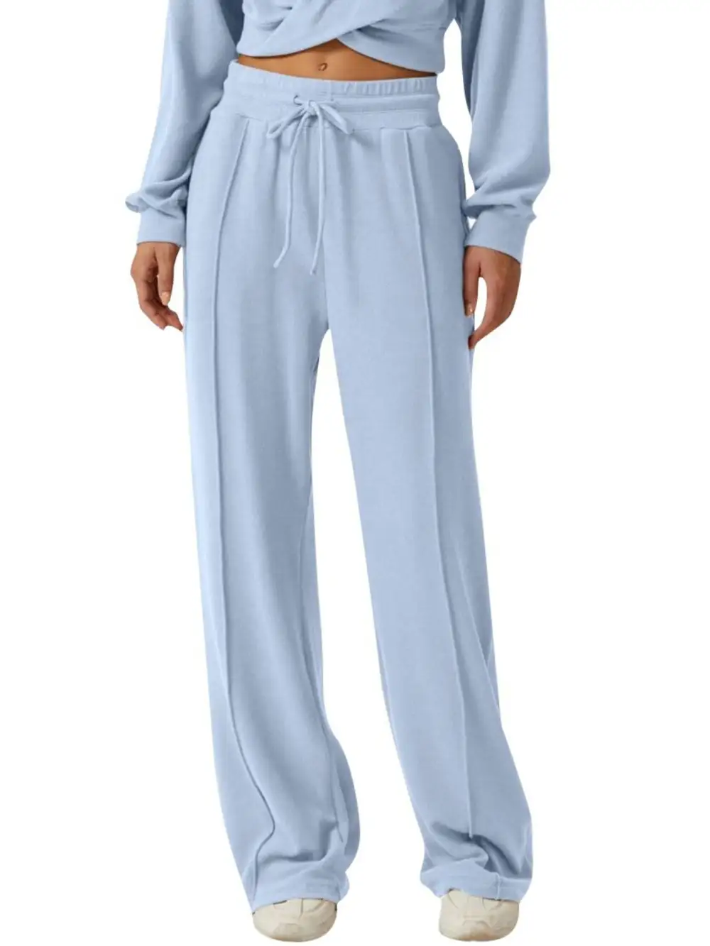 Twist Front Long Sleeve Top and Pants Set