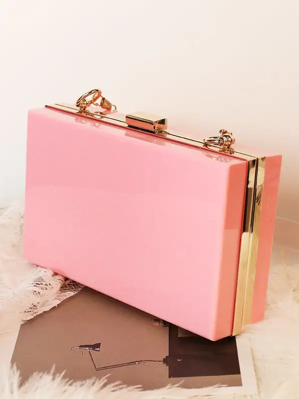 Square Chain Lock Crossbody Bag