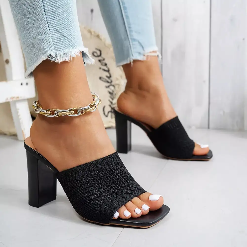 Lightweight Open Toe Block Heels Sandals