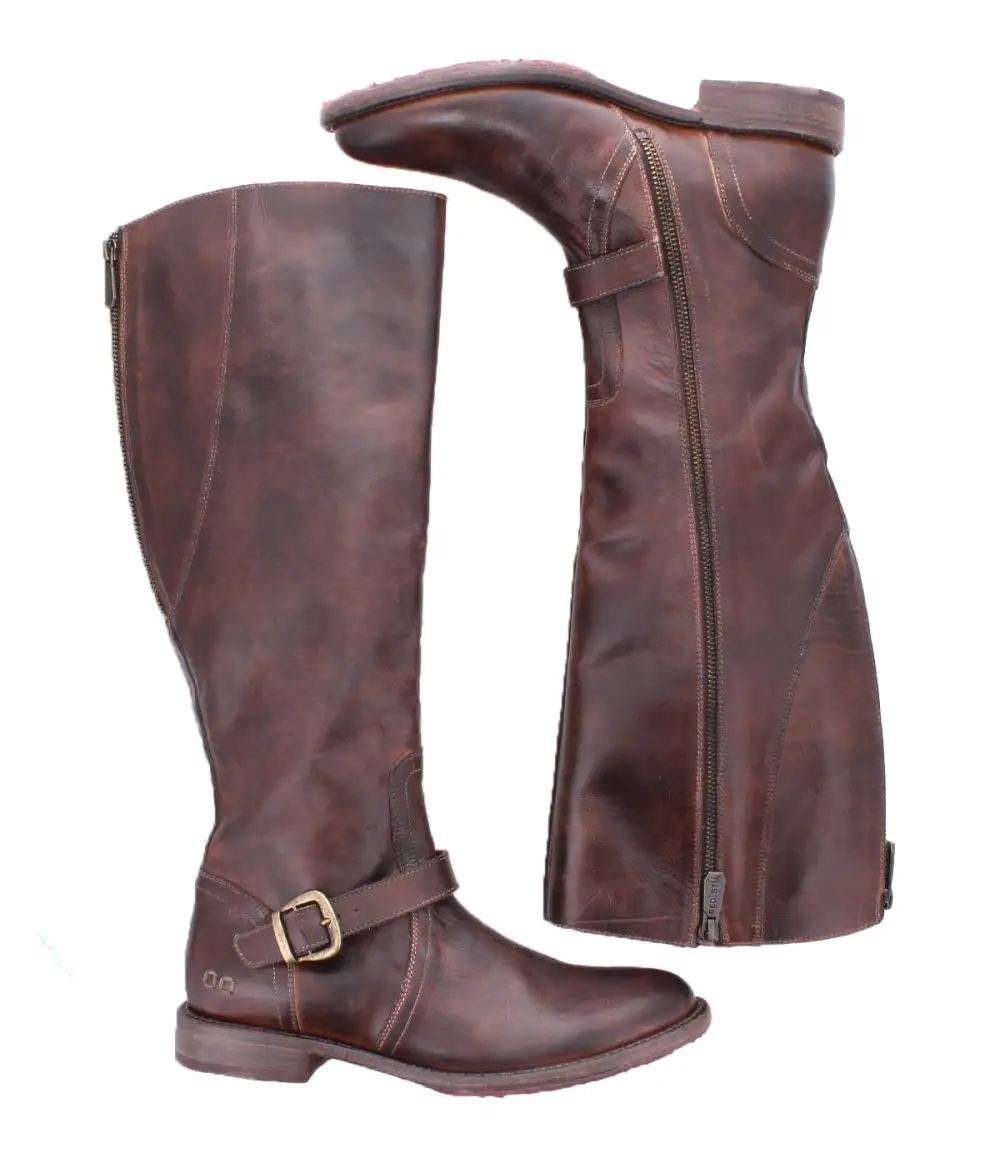 Buckled Layered Riding Boots