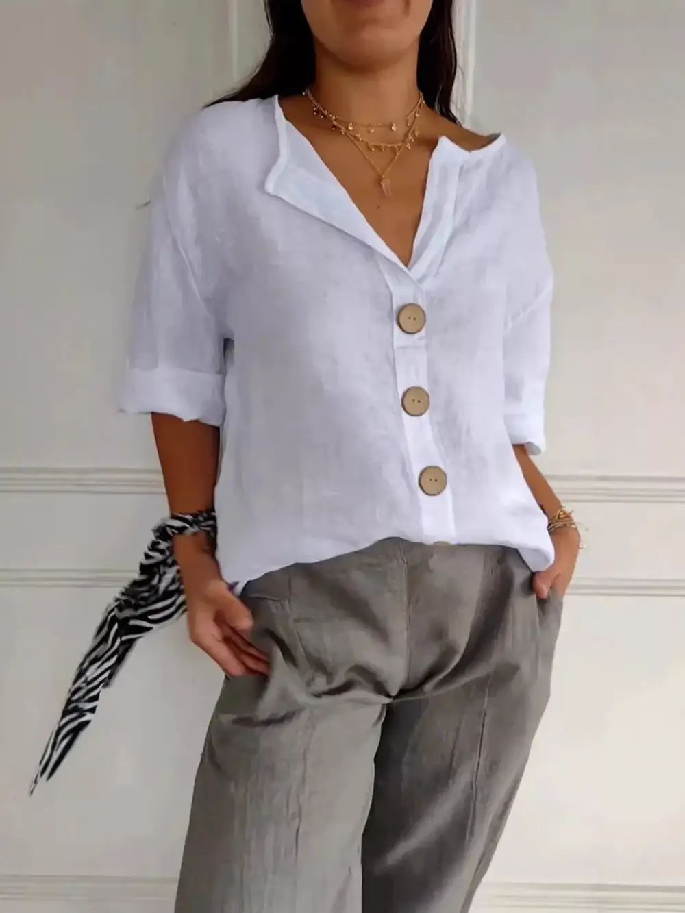 Casual Loose Button Down Shirt
